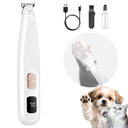 GOYJOY Waterproof Rechargeable Micro Precision Pet Trimmer for Small Dogs and Cats with LED Light and Quiet Operation for Grooming Paws, Eyes, Ears, Face, and Buttocks